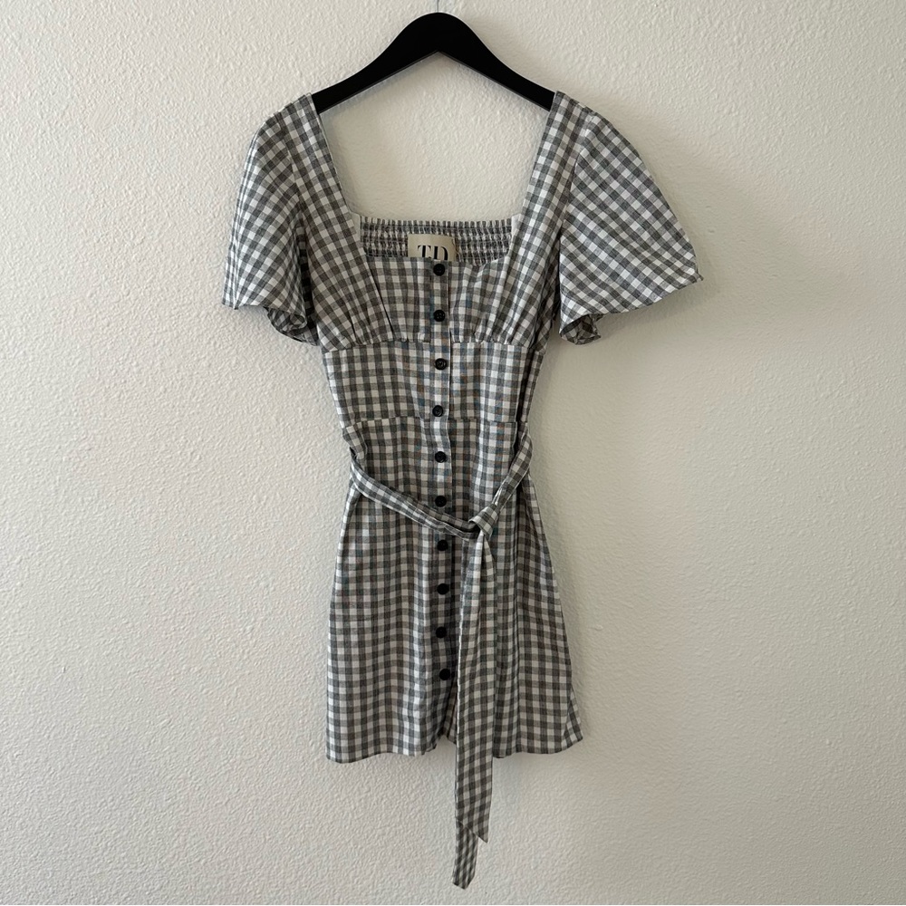 NWT Jetset Diaries mini gingham check dress. Black / white. Size small